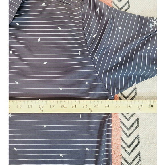 FOOTJOY GRAY STRIPE W LEAF DETAIL GOLF POLO, SZ XL - Picture 12 of 13